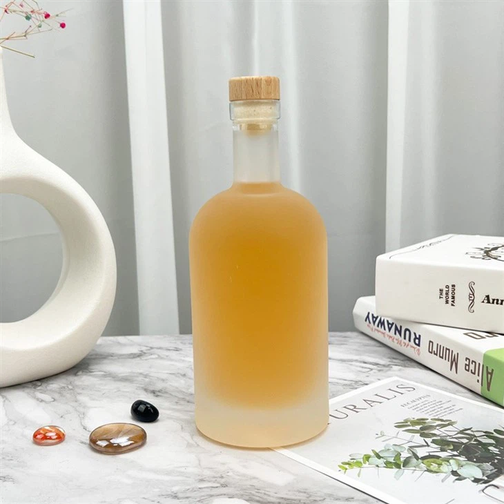 Frosted Glass Wine Bottle
