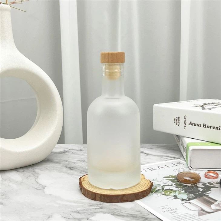 Frosted Glass Wine Bottle