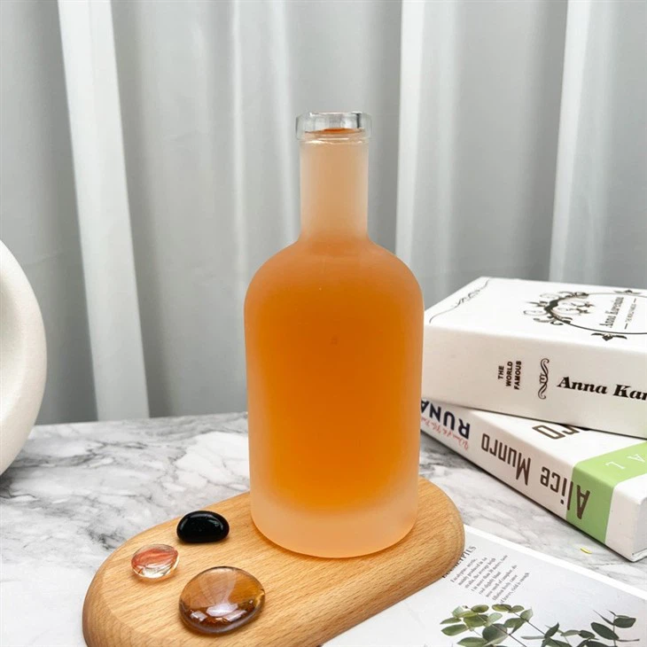 Frosted Glass Wine Bottle