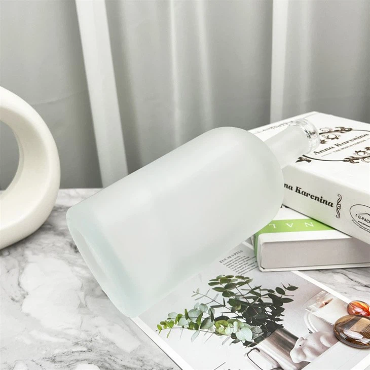 Frosted Glass Wine Bottle