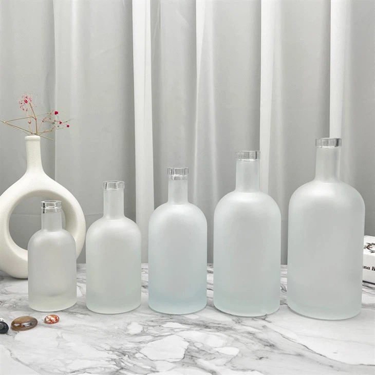 Frosted Glass Wine Bottle